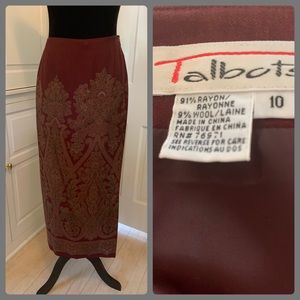 Talbots Wraparound Paisley Skirt